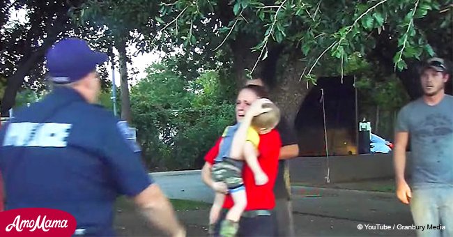 Camera records police officer saving 3-year-old child while parents stand by helplessly