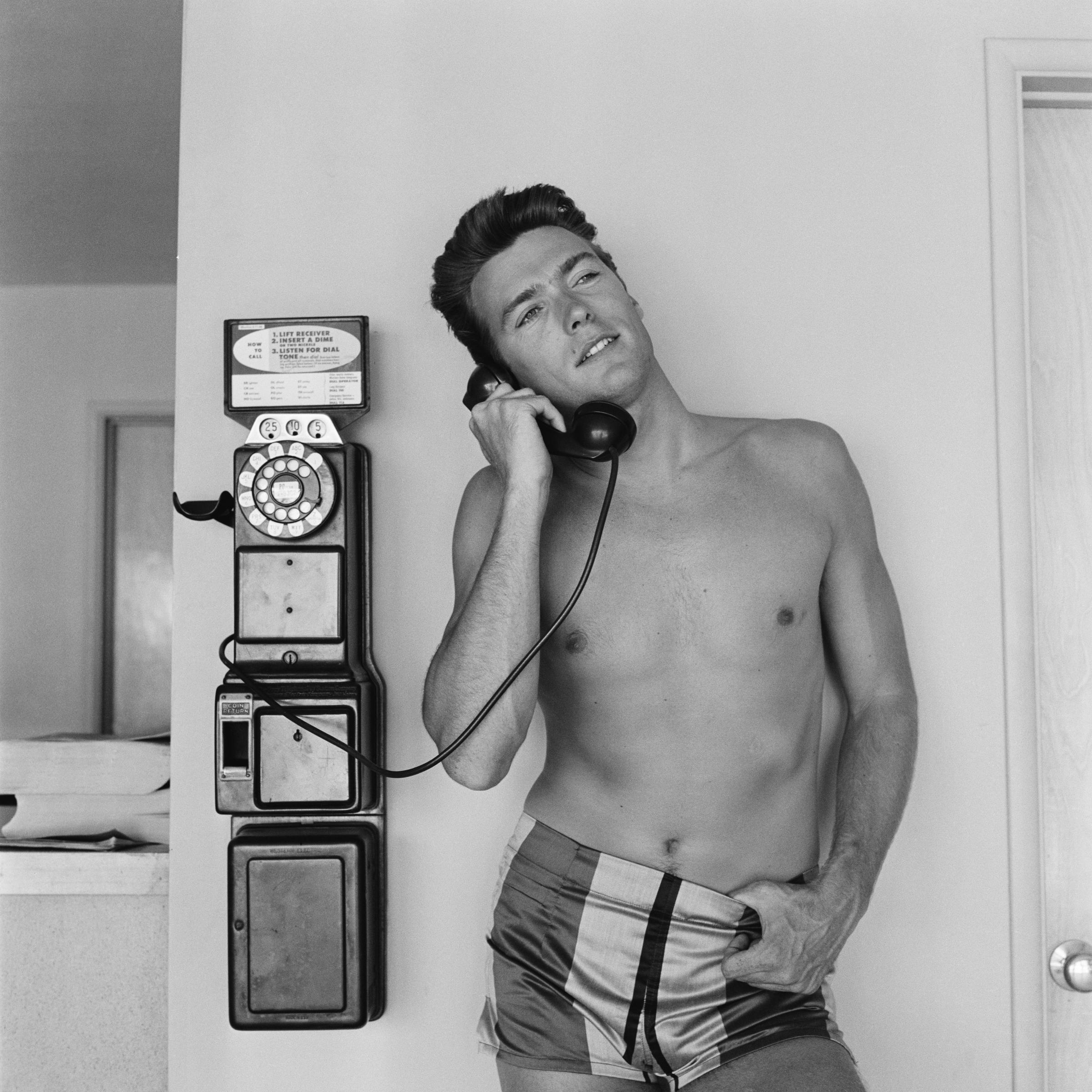Clint Eastwood photographed outside his home on June 1, 1956, in Los Angeles, California. | Source: Getty Images