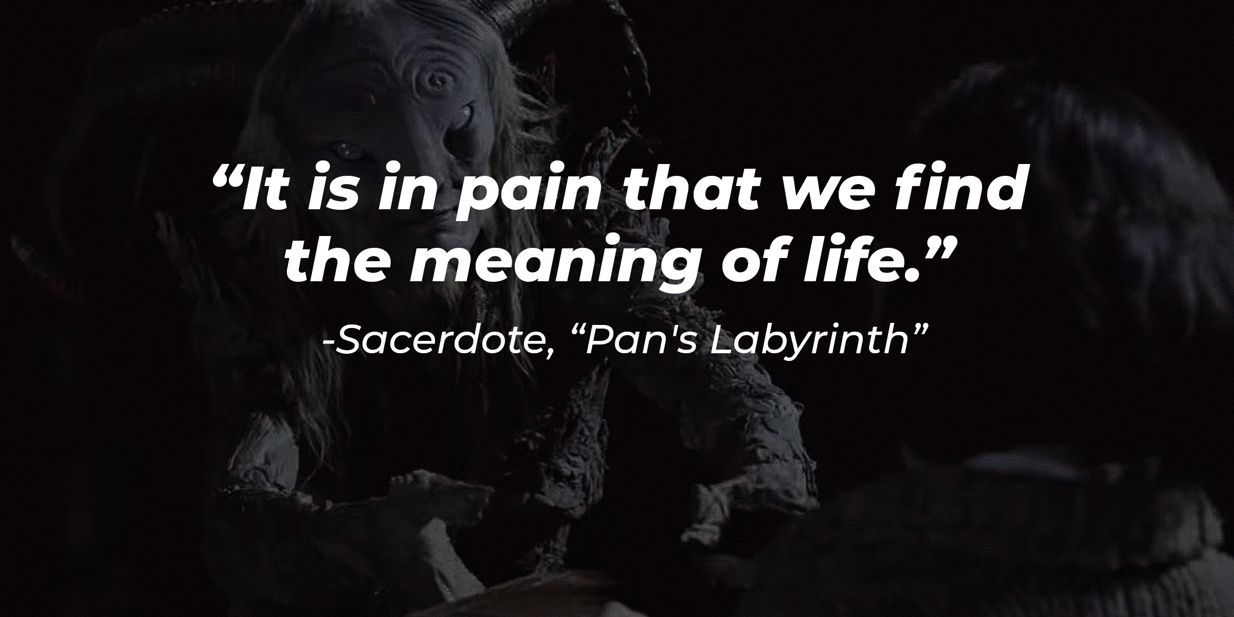 Sacerdote's quote: "It is in pain that we find the meaning of life." | Source: youtube.com/warnerbrosentertainment