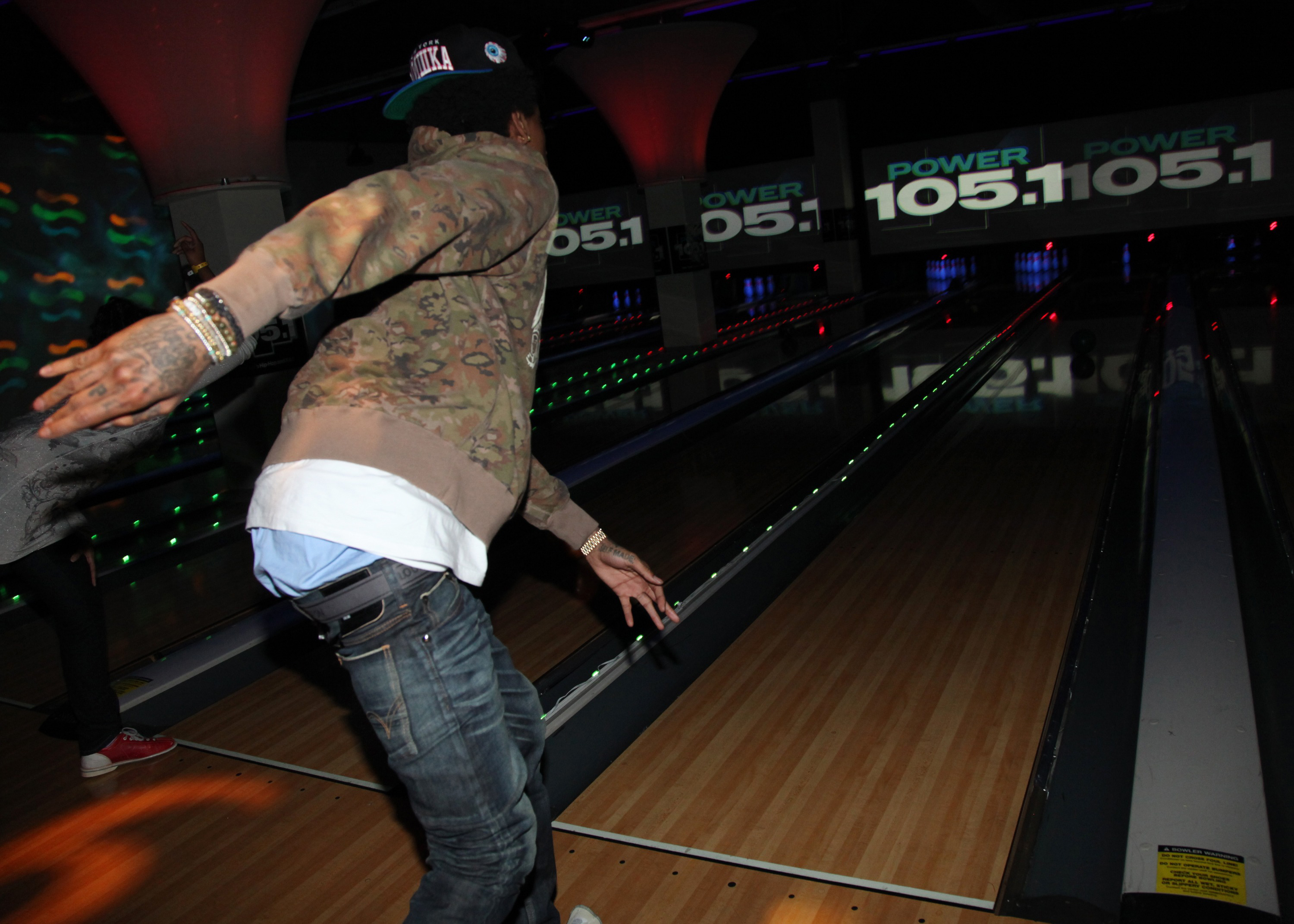 Wiz Khalifa during the "Roll One With Wiz Khalifa" Bowling Party at Chelsea Piers on March 28, 2011, in New York. | Source: Getty Images