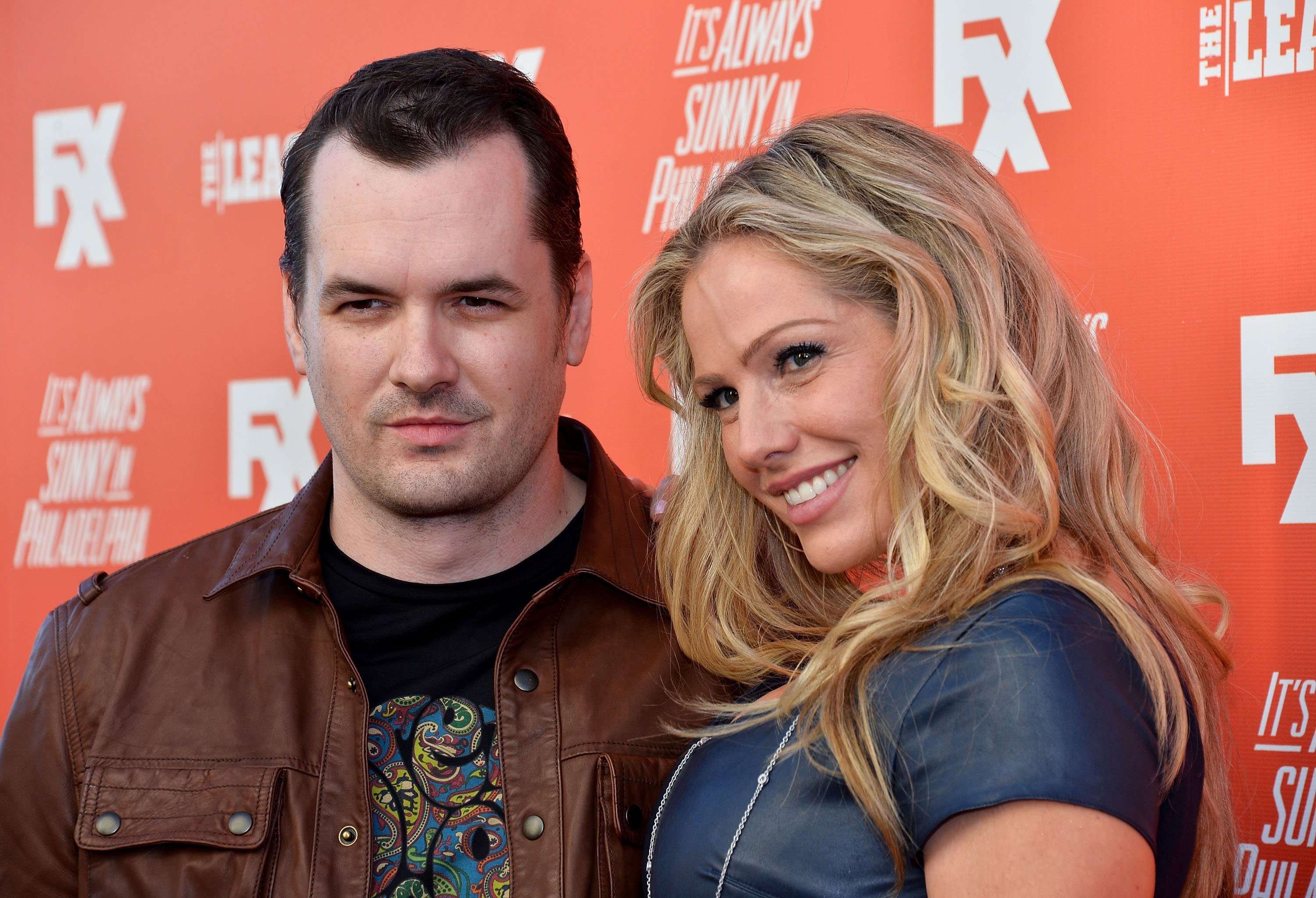Jim Jeffries and actress Kate Luyben are pictured as they arrive at the FXX Network launch party featuring the season premieres of "It's Always Sunny In Philadelphia" and "The League" at Lure on September 3, 2013, in Hollywood, California | Source: Getty Images