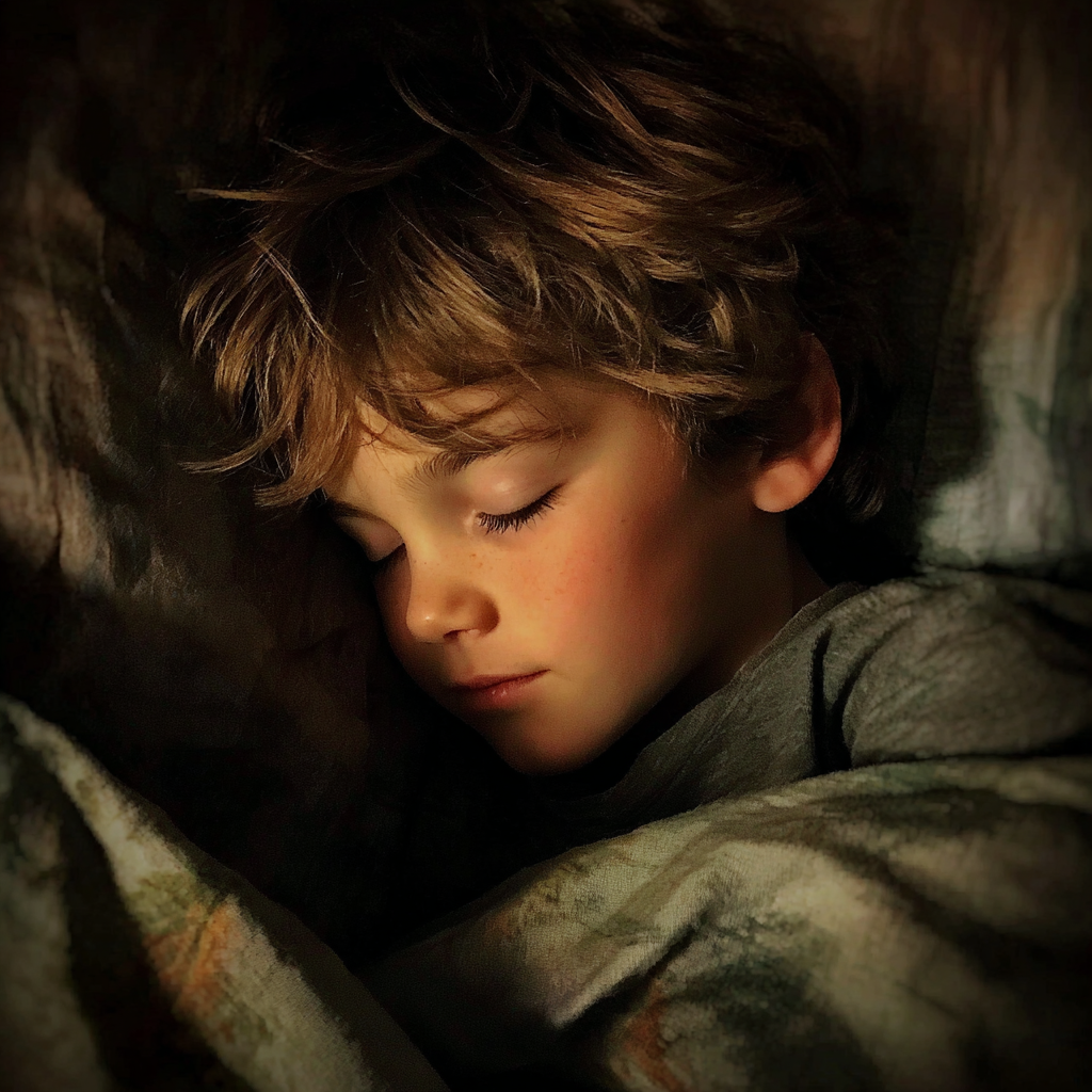 A sleeping little boy | Source: Midjourney
