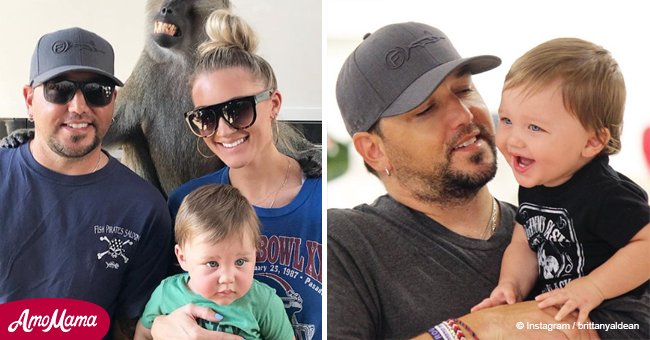 Jason Aldean's baby boy takes his first steps in this adorable video