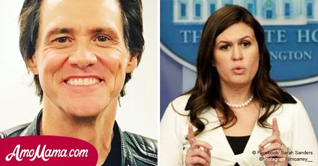 Jim Carrey painted a picture of Sarah Huckabee Sanders. Her father doesn't like it