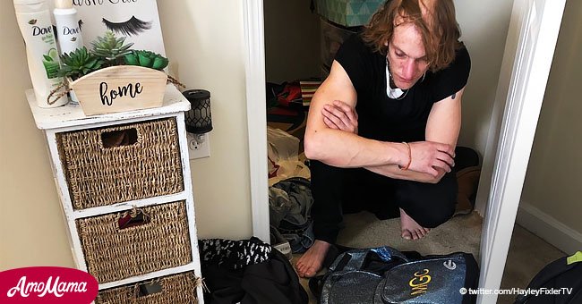 Woman heard noises from the closet and discovered a man hiding inside wearing her clothes