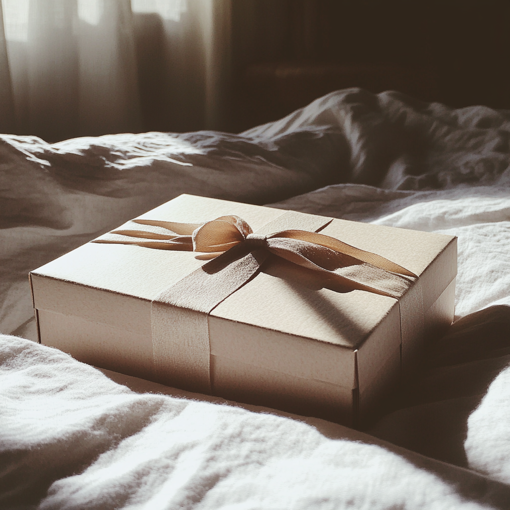 A box on a bed | Source: Midjourney