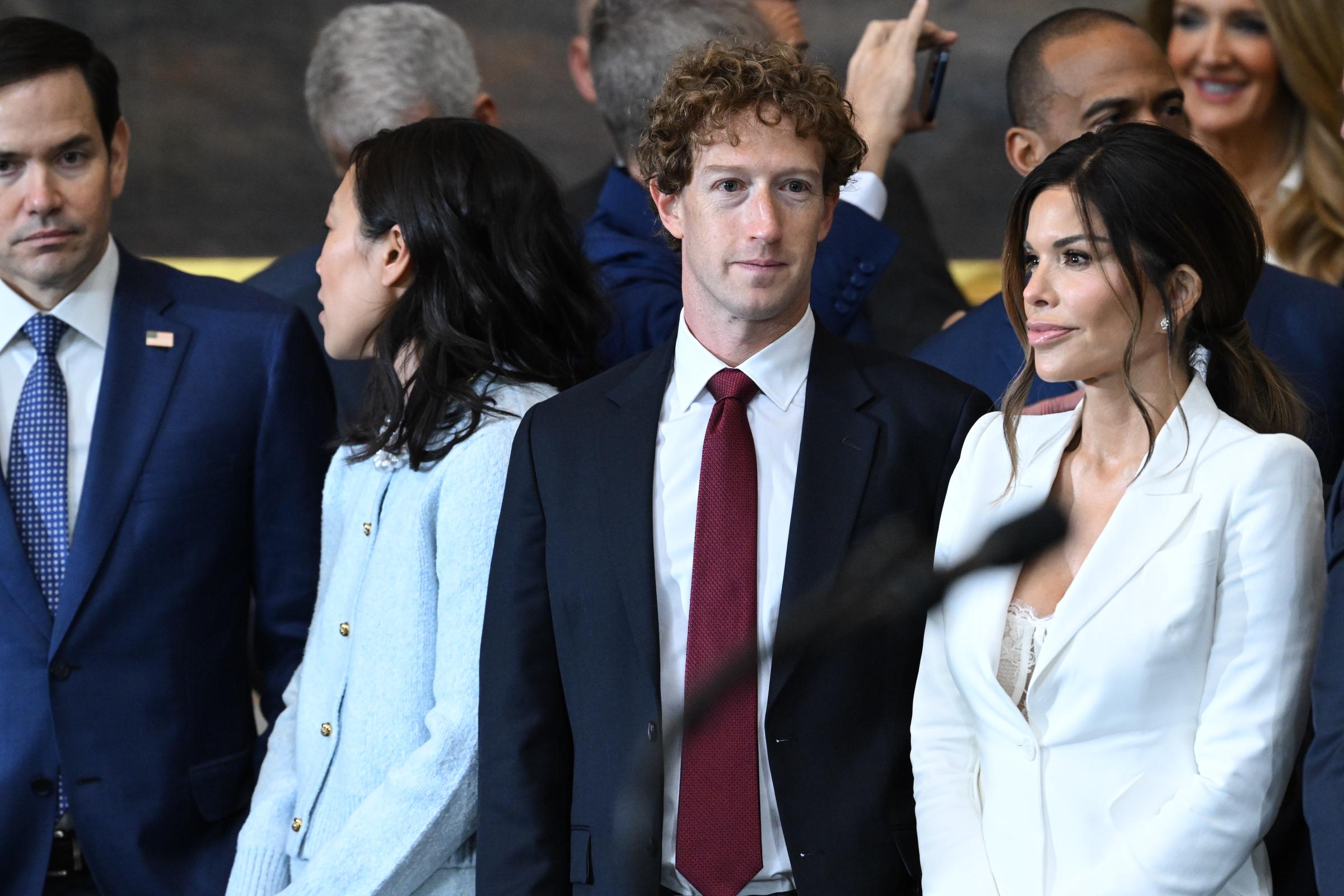 Priscilla Chan, Mark Zuckerberg, and Lauren Sanchez at the US Capitol. | Source: Getty Images