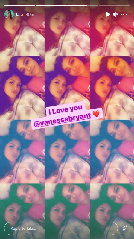 A screenshot of La La Anthony's Instagram Story sending love to Vanessa Bryant. | Photo: instagram.com/lala