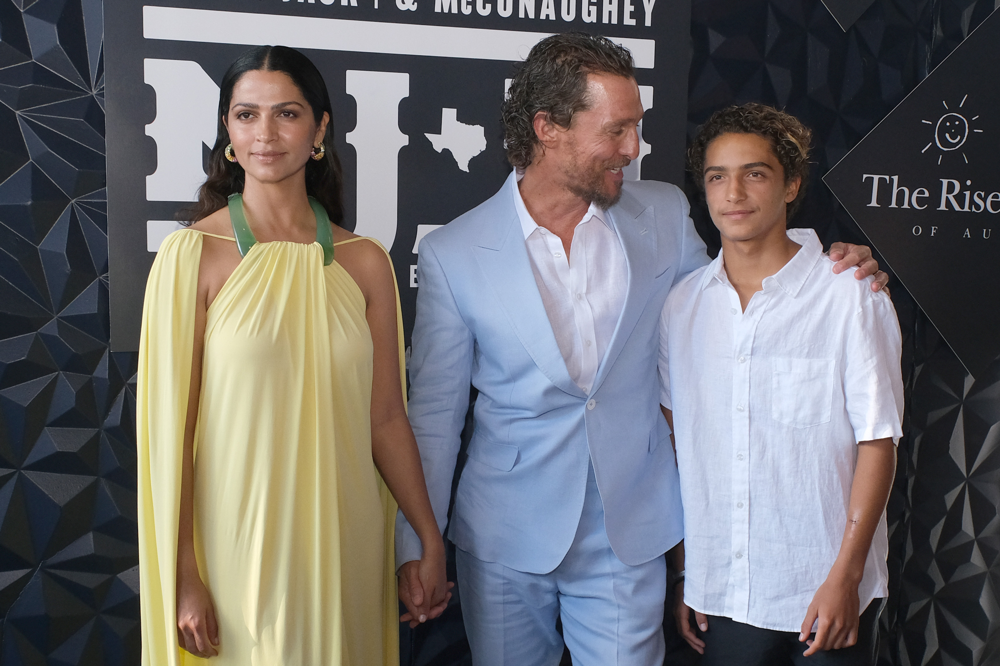 Camila Alves McConaughey, Matthew McConaughey, and Levi Alves McConaughey attend the 2023 Mack, Jack & McConaughey Gala at ACL Live at Moody Theatre on April 27, 2023, in Austin, Texas | Source: Getty Images