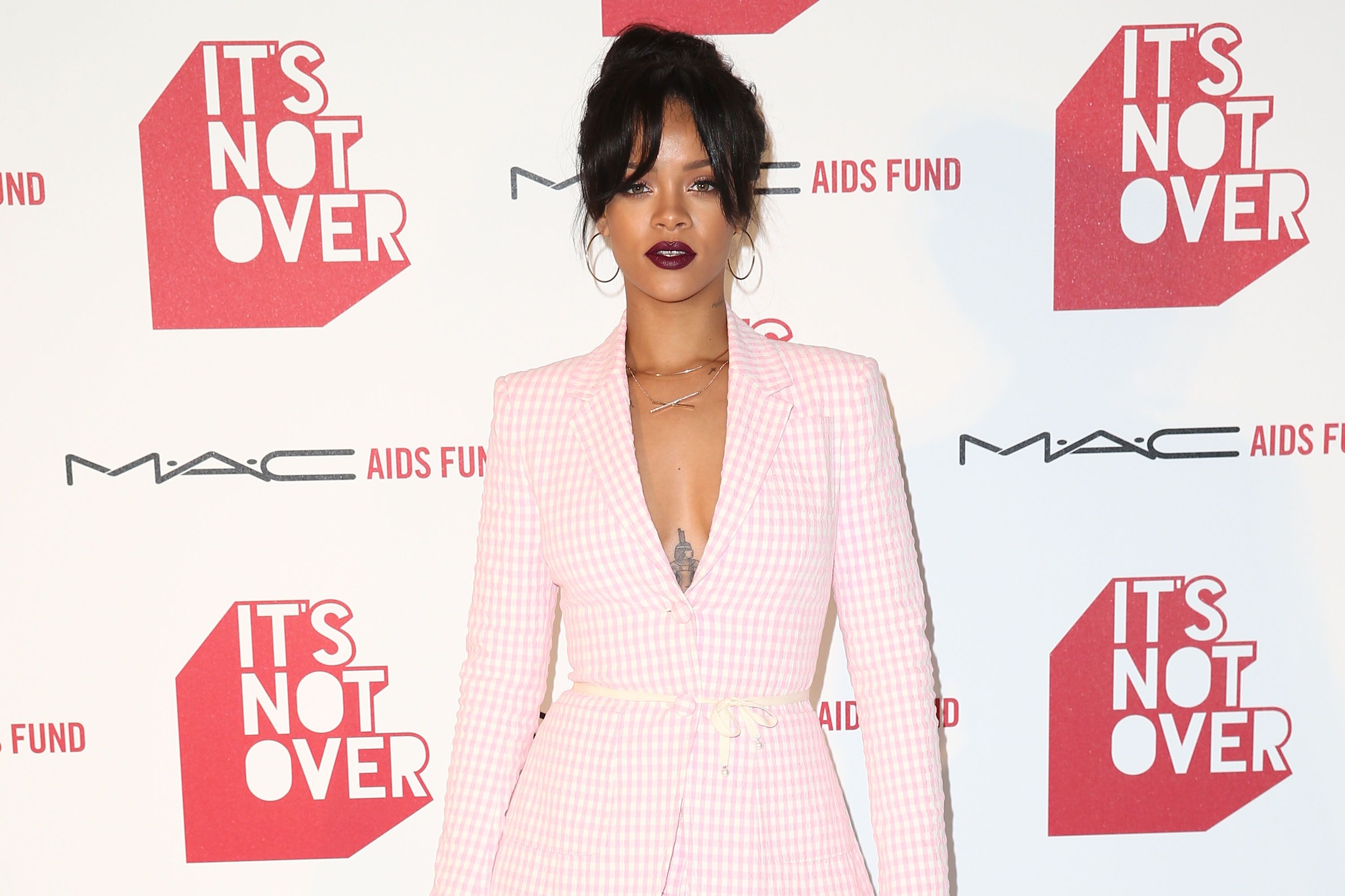 Rihanna during the premiere of 'It's Not Over' presented by MAC Cosmetics and MAC AIDS Fund at Quixote Studios on November 18, 2014. | Photo: Getty Images