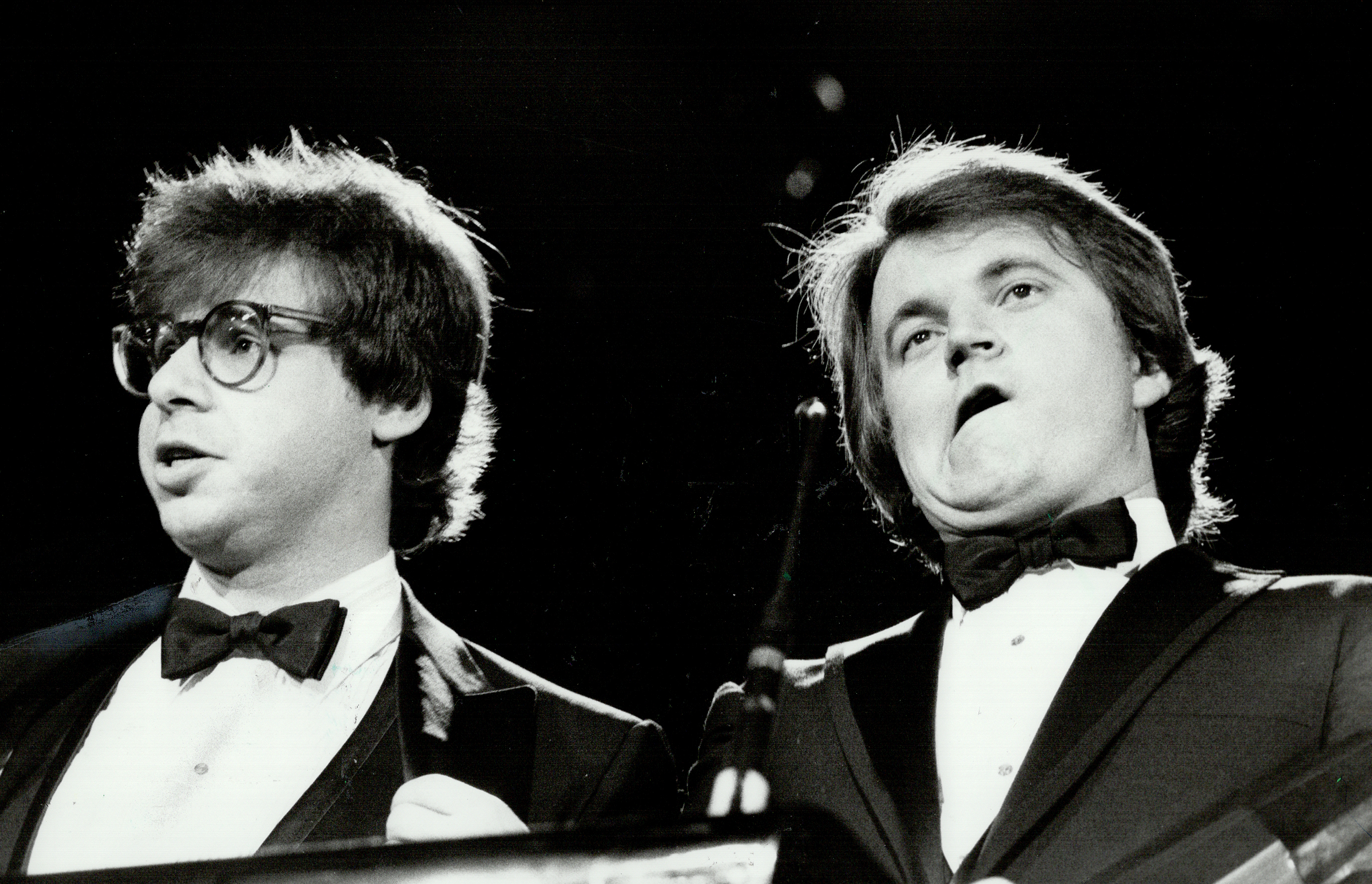 Rick Moranis and Dave Thomas accept their award for Best Humor Album on April 14, 1982 | Source: Getty Images