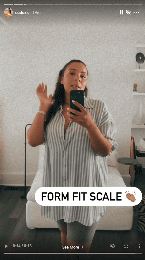 Ludacris' wife, Eudoxie Mbouguiengue, showing off her weight loss in a mirror selfie | Photo: Instagram/Eudoxie