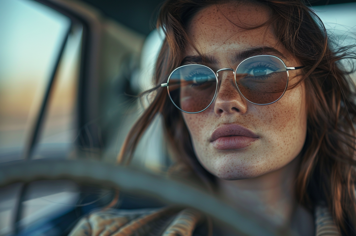 A woman driving her car | Source: Midjourney