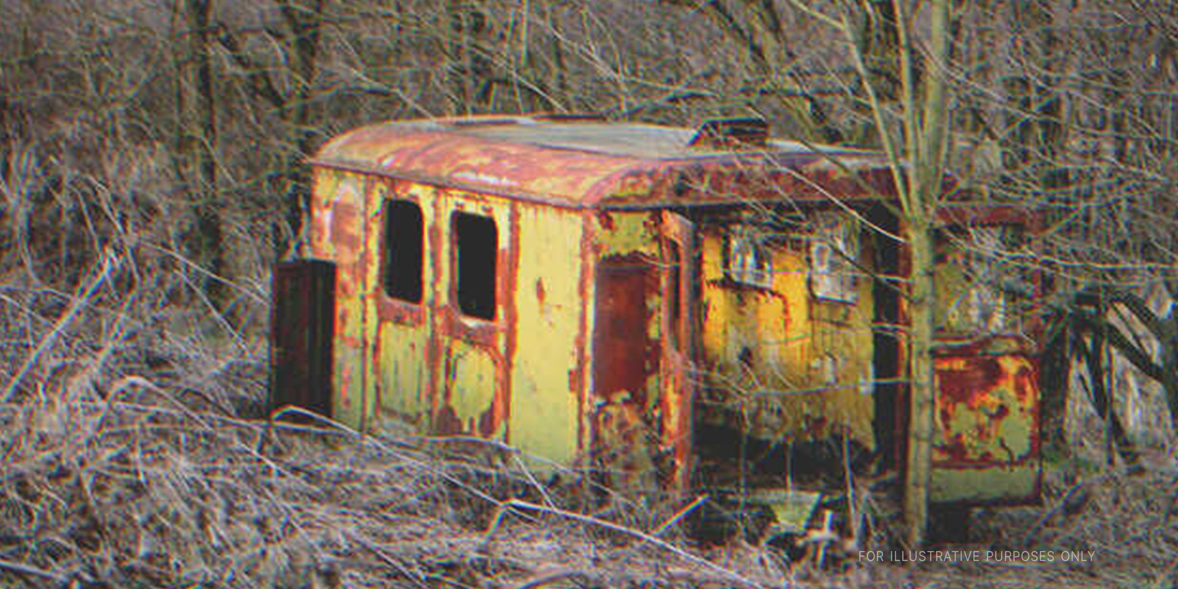 Old trailer in the woods. | Shutterstock