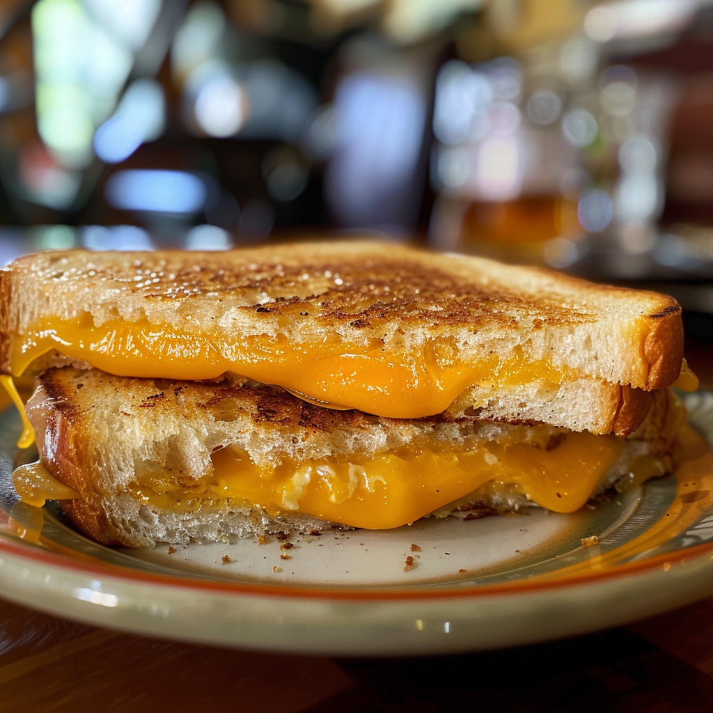 Grilled cheese on a plate | Source: Midjourney