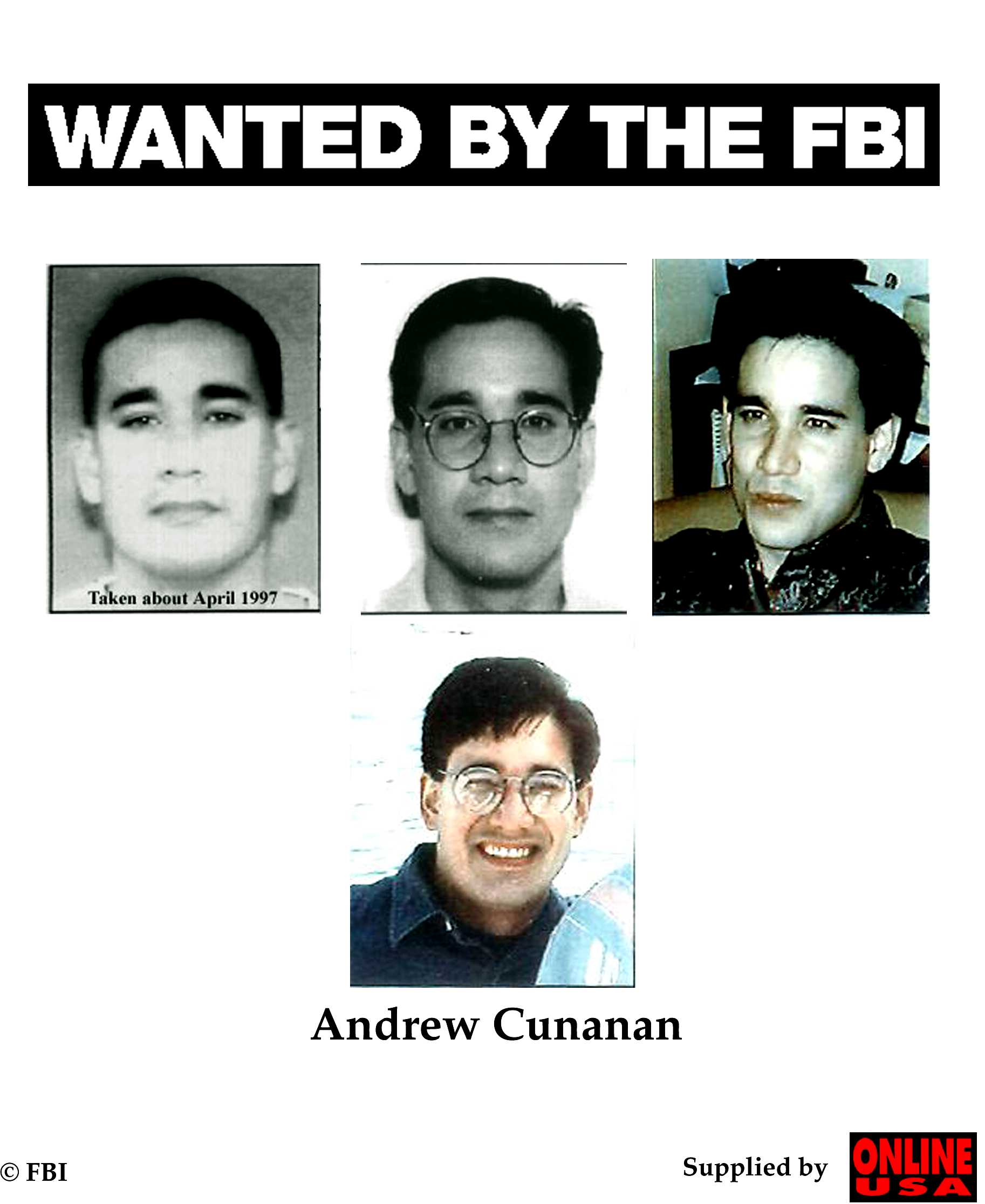 Buscado por el FBI: Andrew Cunanan, el asesino de Gianni Versace. | Foto: Getty Images
