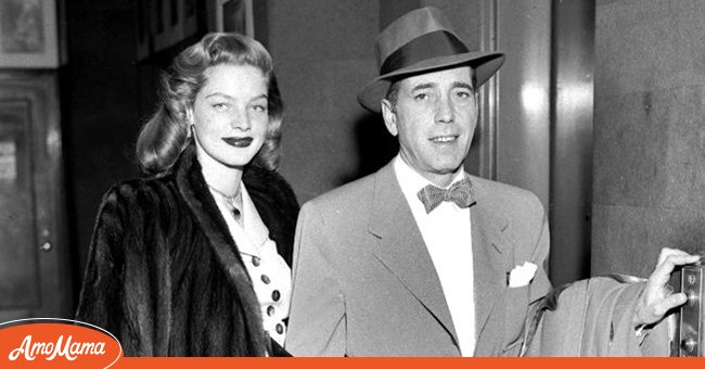 April 1951: Amerikanische Schauspielerin Lauren Bacall, ehemals Betty Joan Perske, die mit ihrem Ehemann Humphrey Bogart (1899-1957) in London ankommt. | Quelle: Getty Images