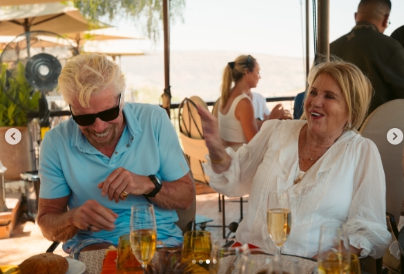 Richard Branson and Joan Templeman from a post dated December 20, 2025. | Source: Instagram/richardbranson
