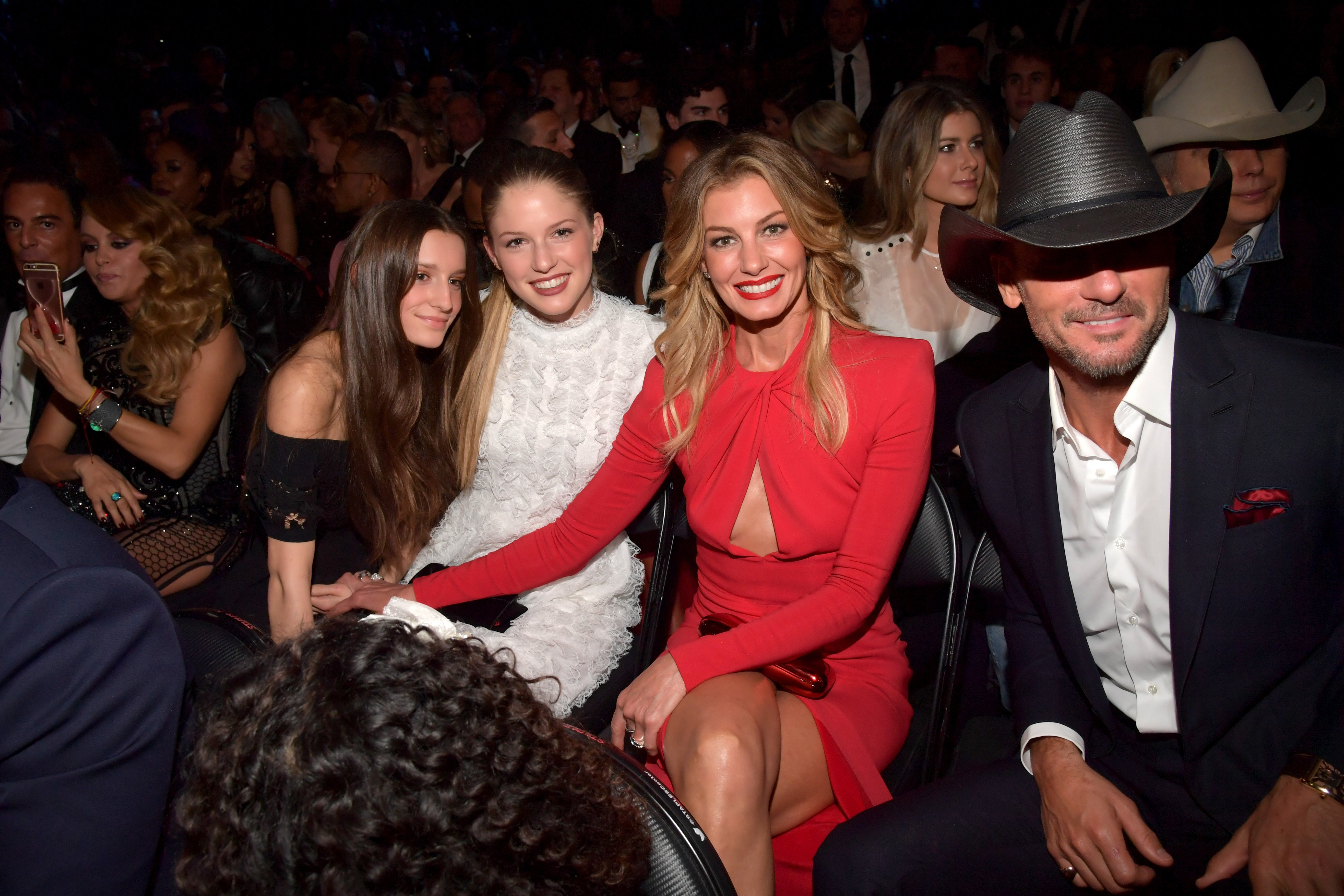Faith Hill and Tim McGraw, along with their daughters Audrey and Maggie McGraw, attend the 59th Grammy Awards at the Staples Center on February 12, 2017, in Los Angeles, California. | Source: Getty Images