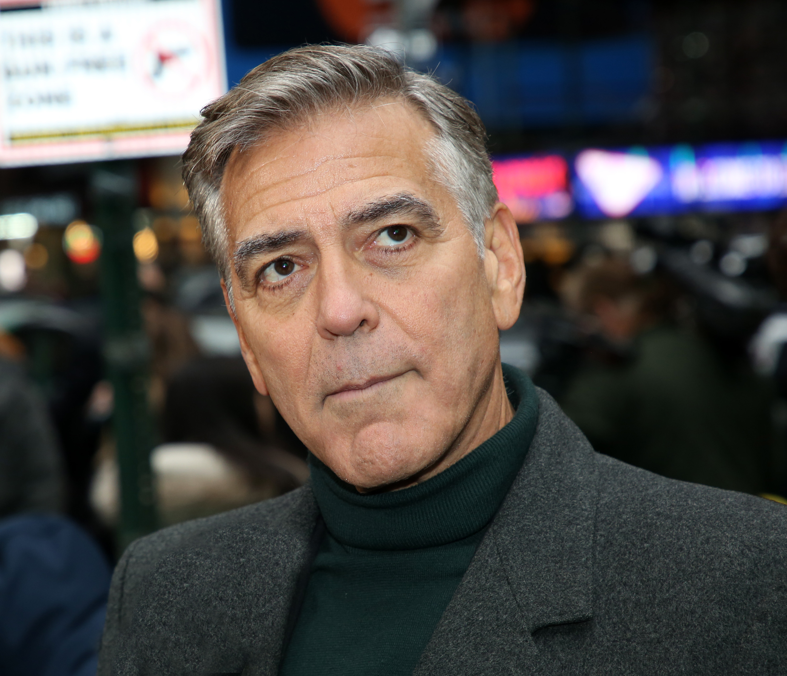 George Clooney during a press event where the stage cast of "Good Night, and Good Luck" was revealed in New York City on February 6, 2025. | Source: Getty Images