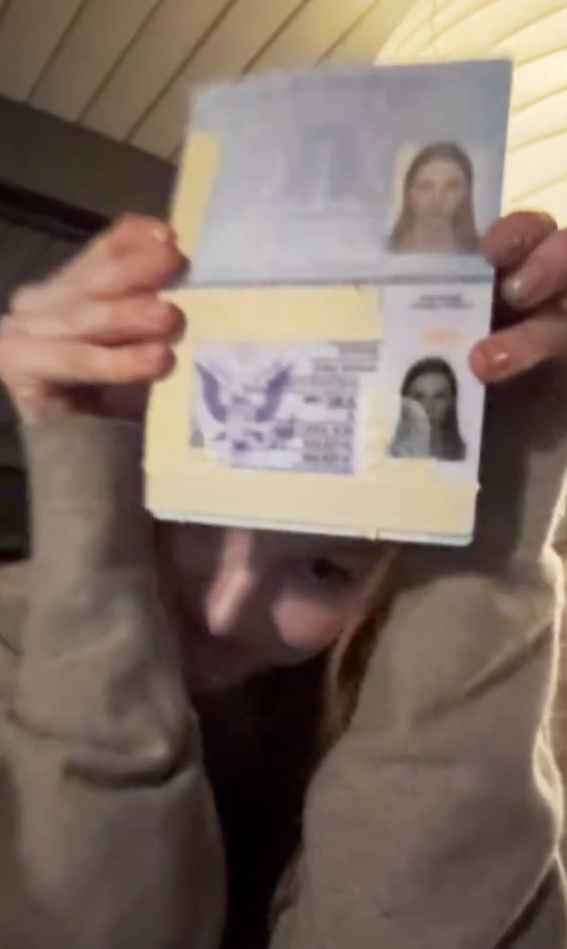 Hunter Schafer showing off her new passport where her gender has been changed to male | Source: TikTok/Hunter Schafer