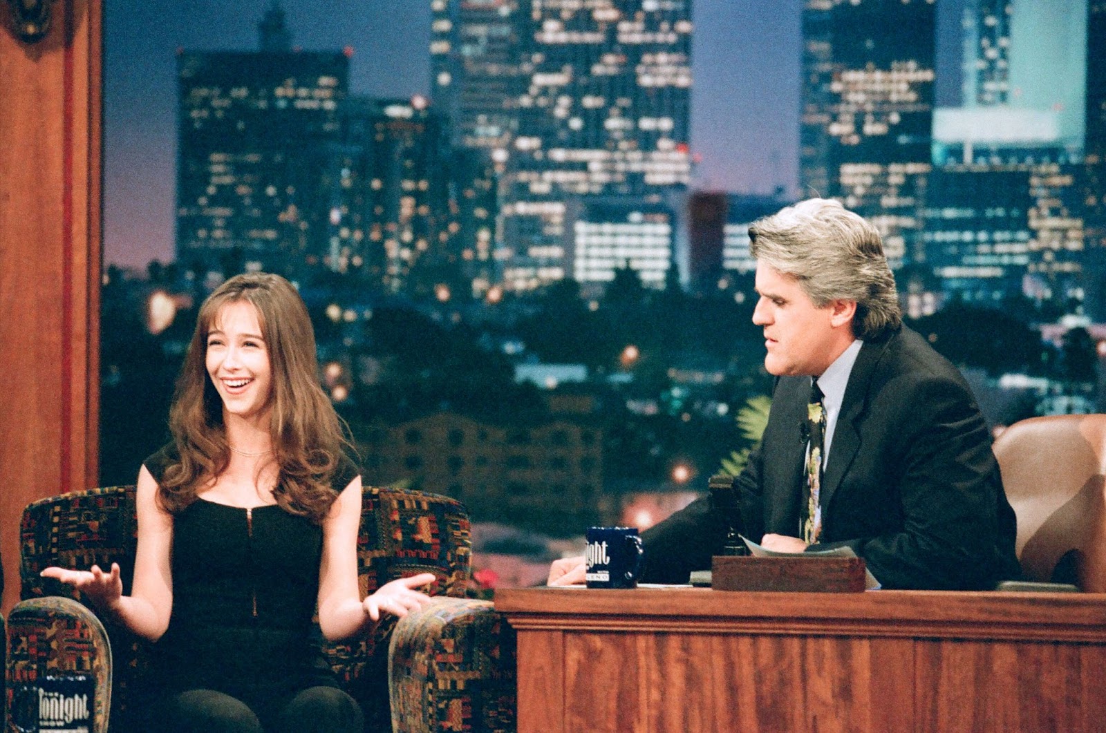 The '90s star during an interview with host Jay Leno on October 22, 1996. | Source: Getty Images