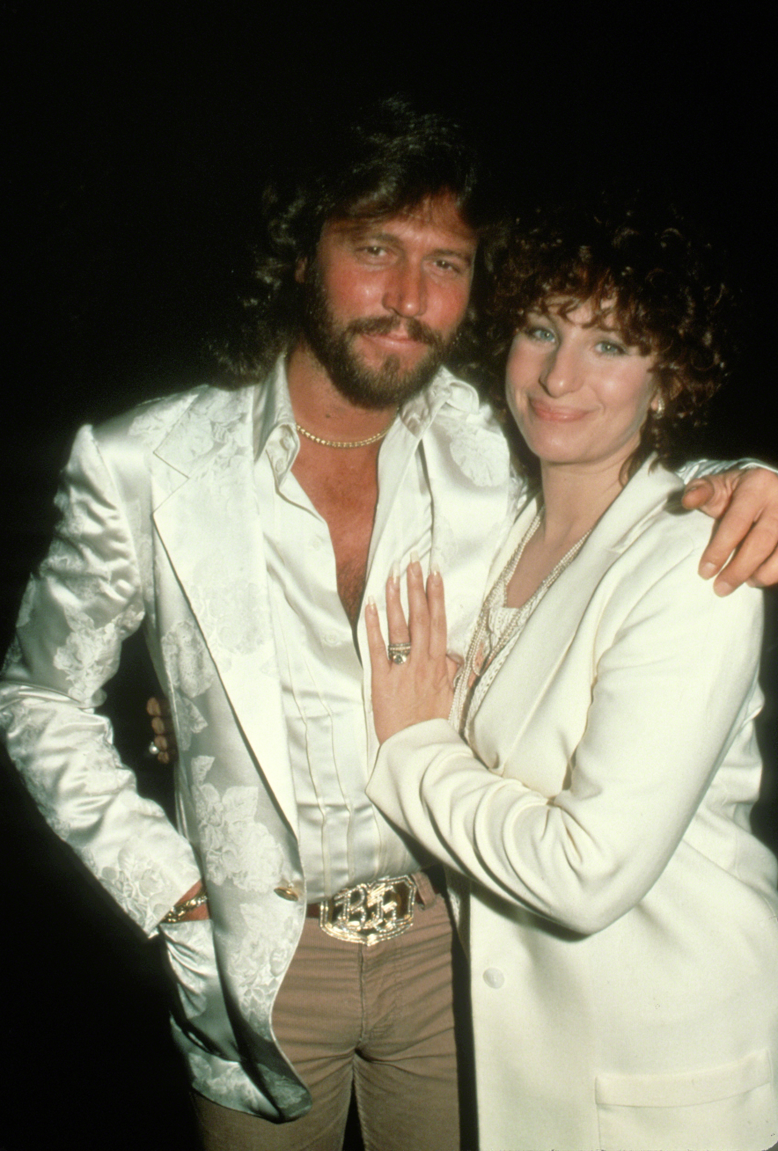 Barry Gibb of the Bee Gees and Barbra Streisand circa 1981 in New York City | Source: Getty Images