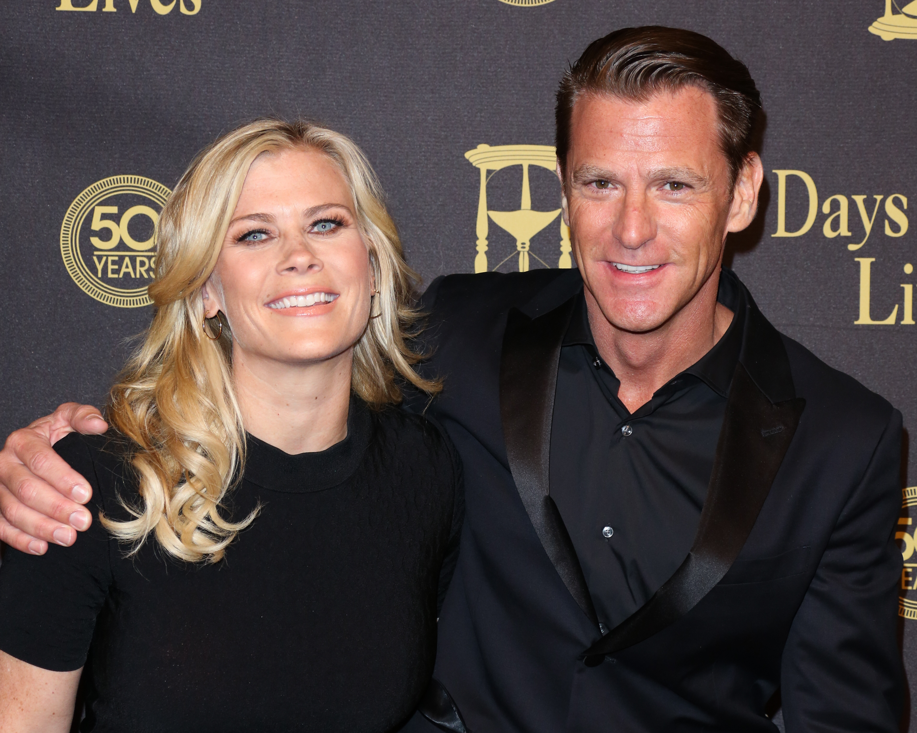 Alison Sweeney and David Sanov at Hollywood Palladium on November 7, 2015, in Los Angeles, California. | Source: Getty Images