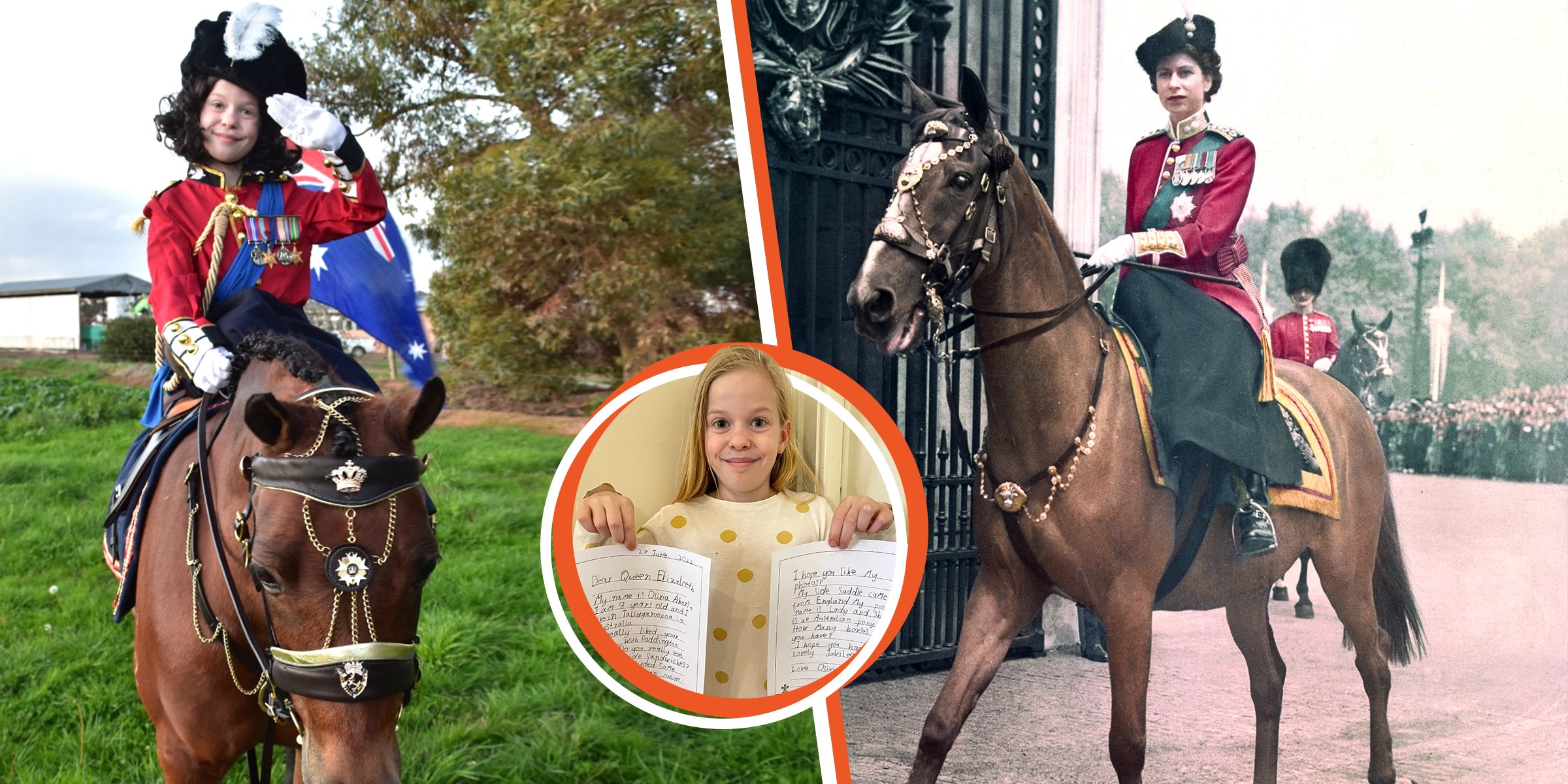 Olivia Akers et La reine Elizabeth | Photo : facebook.com/ABCRural Getty Images
