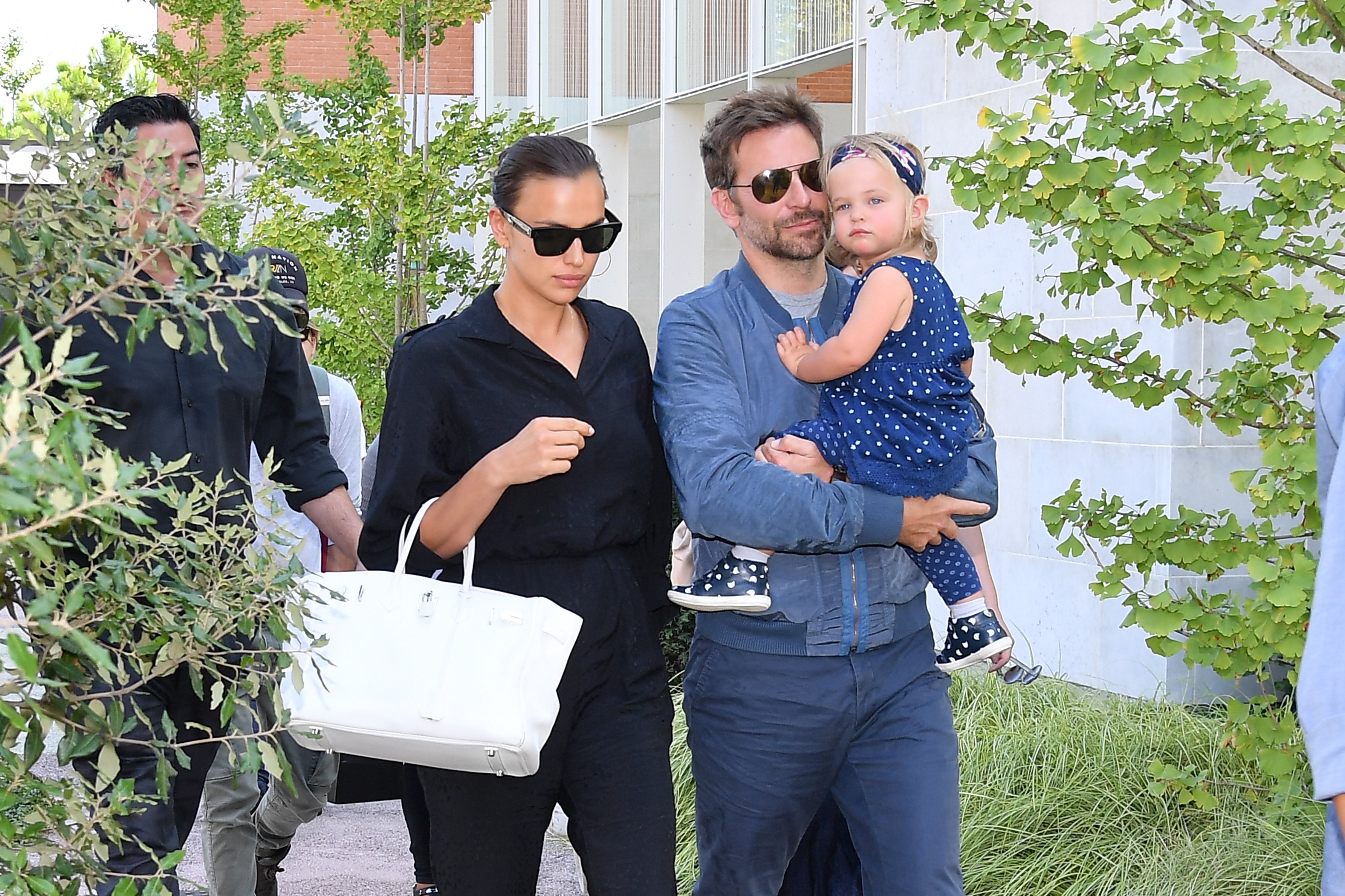 Bradley Cooper, Irina Shayk, and their daughter Lea at the 75th Venice Film Festival on August 30, 2018 | Source: Getty Images