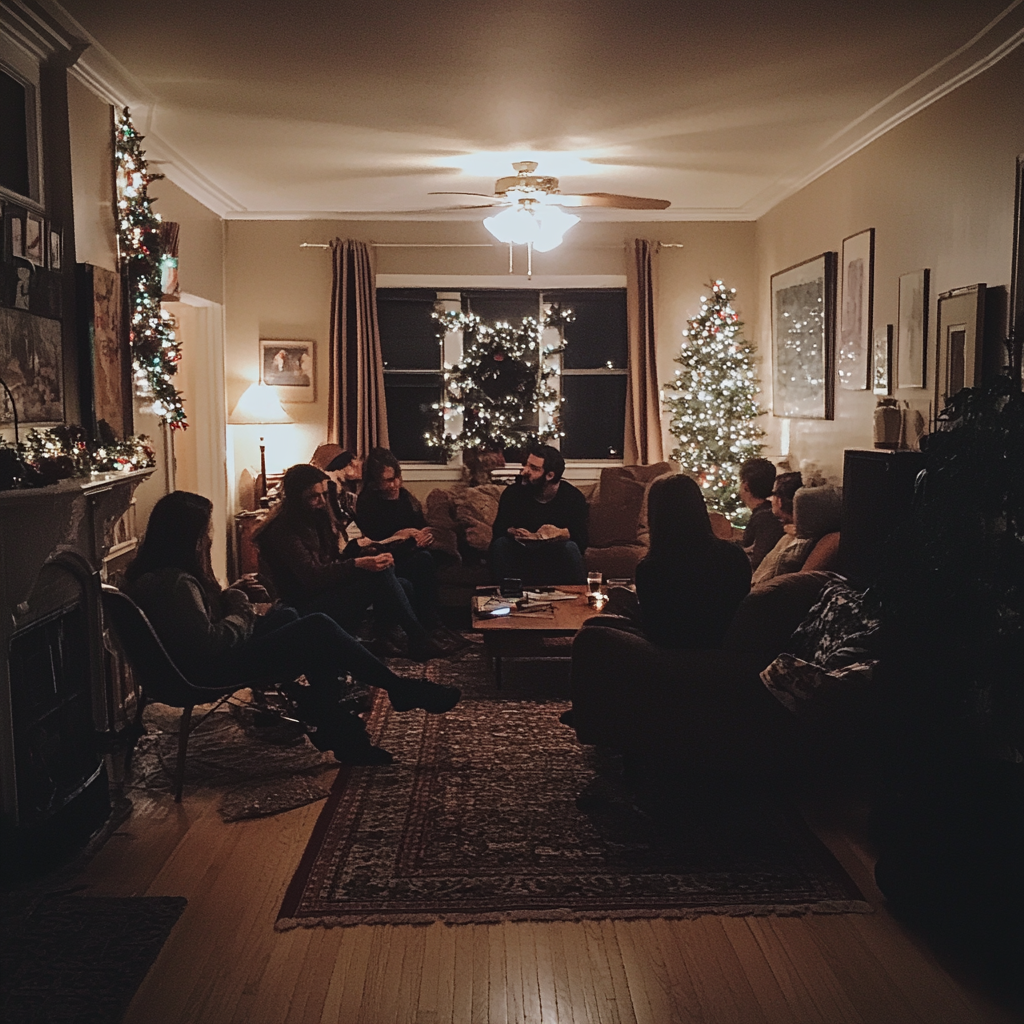 A living room full of people | Source: Midjourney