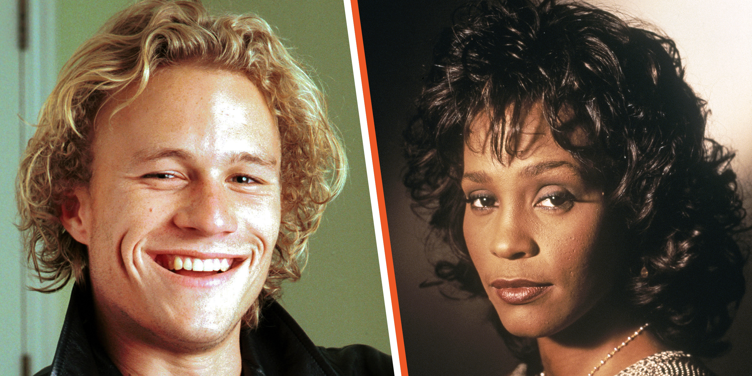 Heath Ledger in 2000 | Whitney Houston in "Waiting to Exhale" in 1995 | Source: Getty Images