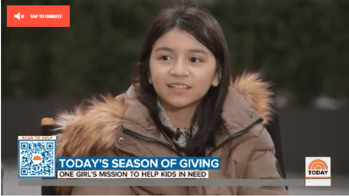 Lily Bonacasa in an interview for her toy non-profit this December. |Photo: Today