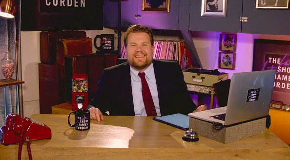 James chats with guests from his garage on "The Late Late Show with James Corden," scheduled to air Tuesday May 19, 2020. | Photo: Getty Images