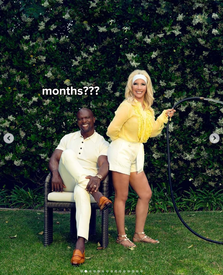 Terry Crews and Rebecca King-Crews posing in a garden, from a post dated July 29, 2025. | Source: Instagram/terrycrews