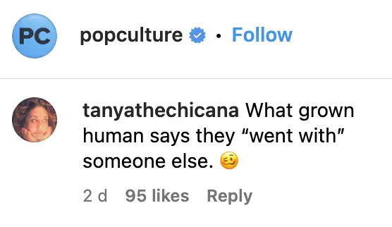 A fan's comment on Pop Culture's Instagram post on John Mellencamp's statement about his ex-girlfriend, Meg Ryan, on June 17, 2023 | Source: Instagram/popculture