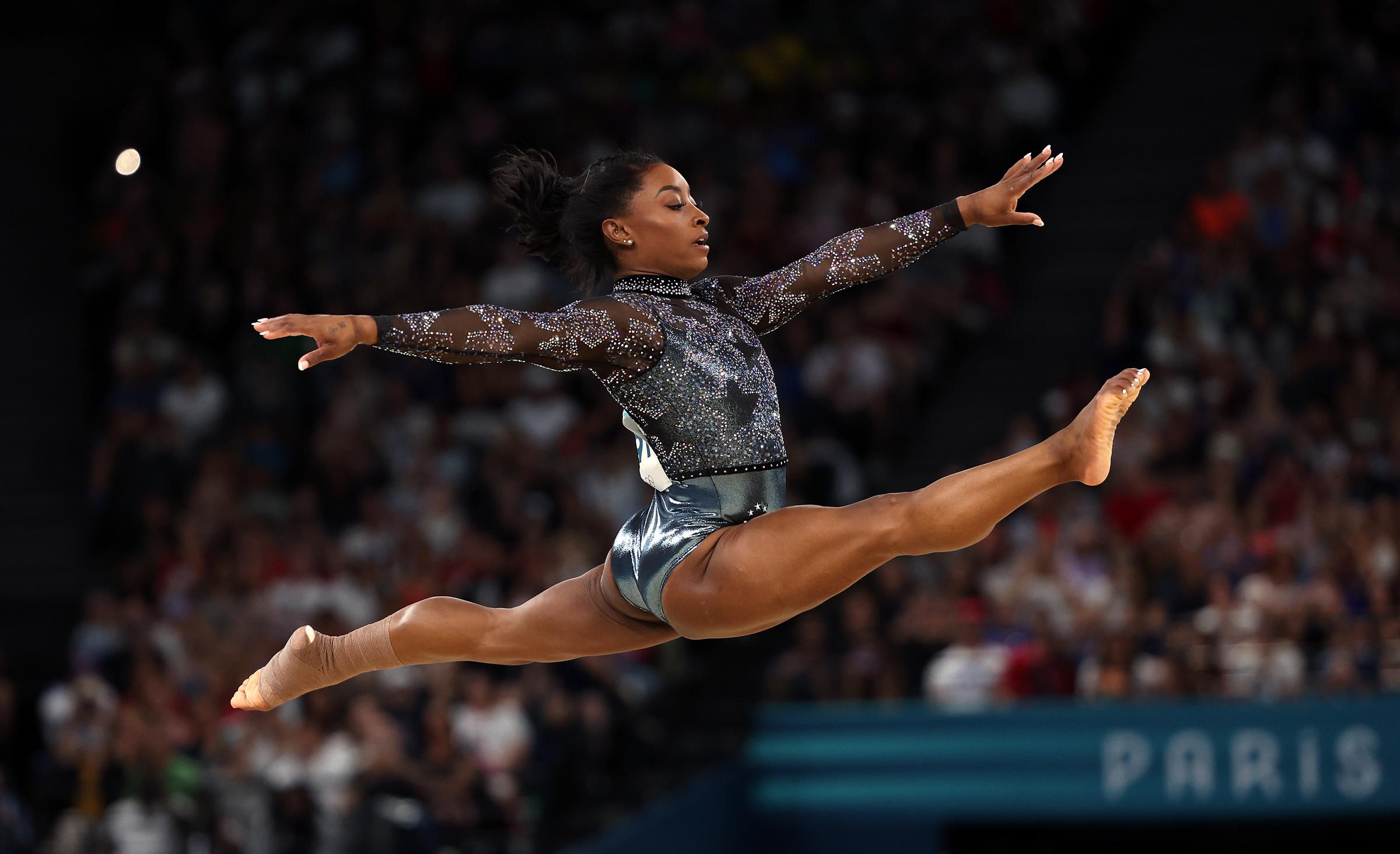 Simone Biles during the Artistic Gymnastics Women's Qualification in Paris, France on July 28, 2024 | Source: Getty Images