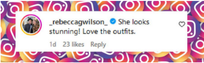 An online user comments on Meghan Markle's outfit on her first day in Colombia, in a post dated August 15, 2024 | Source: Instagram/harpersbazaarus/