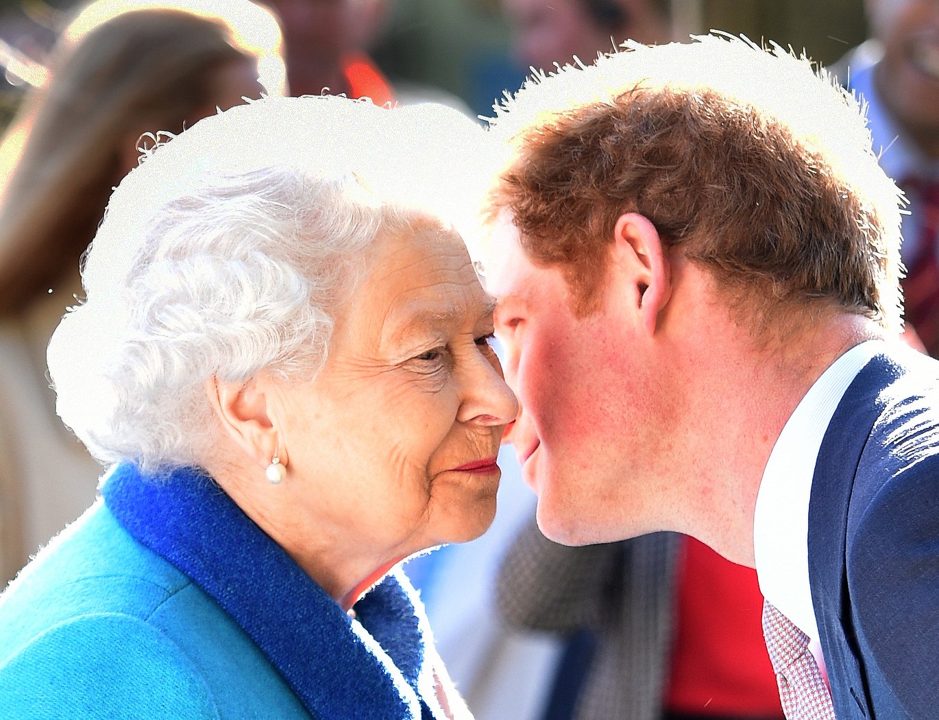 Queen Elizabeth II and Prince Harry attending at the annual Chelsea Flower show at Royal Hospital Chelsea on May 18, 2015 in London, England.│Source: Getty Images