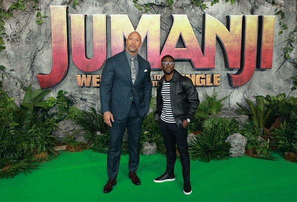 Dwayne Johnson and Kevin Hart attend the UK premiere of 'Jumanji: Welcome To The Jungle' at Vue West End | Photo: Getty Images