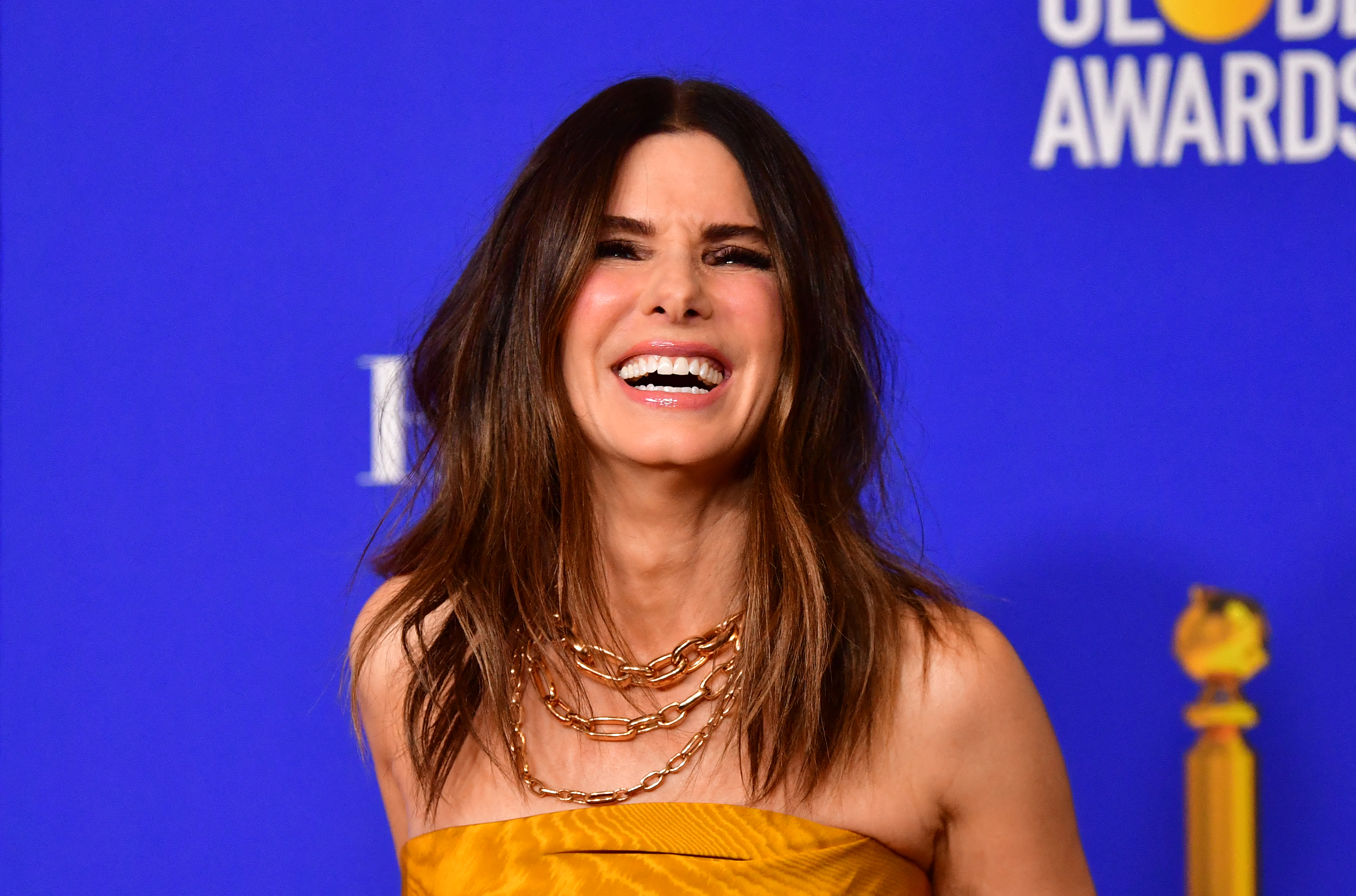 Sandra Bullock poses in the press room during the 77th annual Golden Globe Awards in Beverly Hills, California, on January 5, 2020. | Source: Getty Images