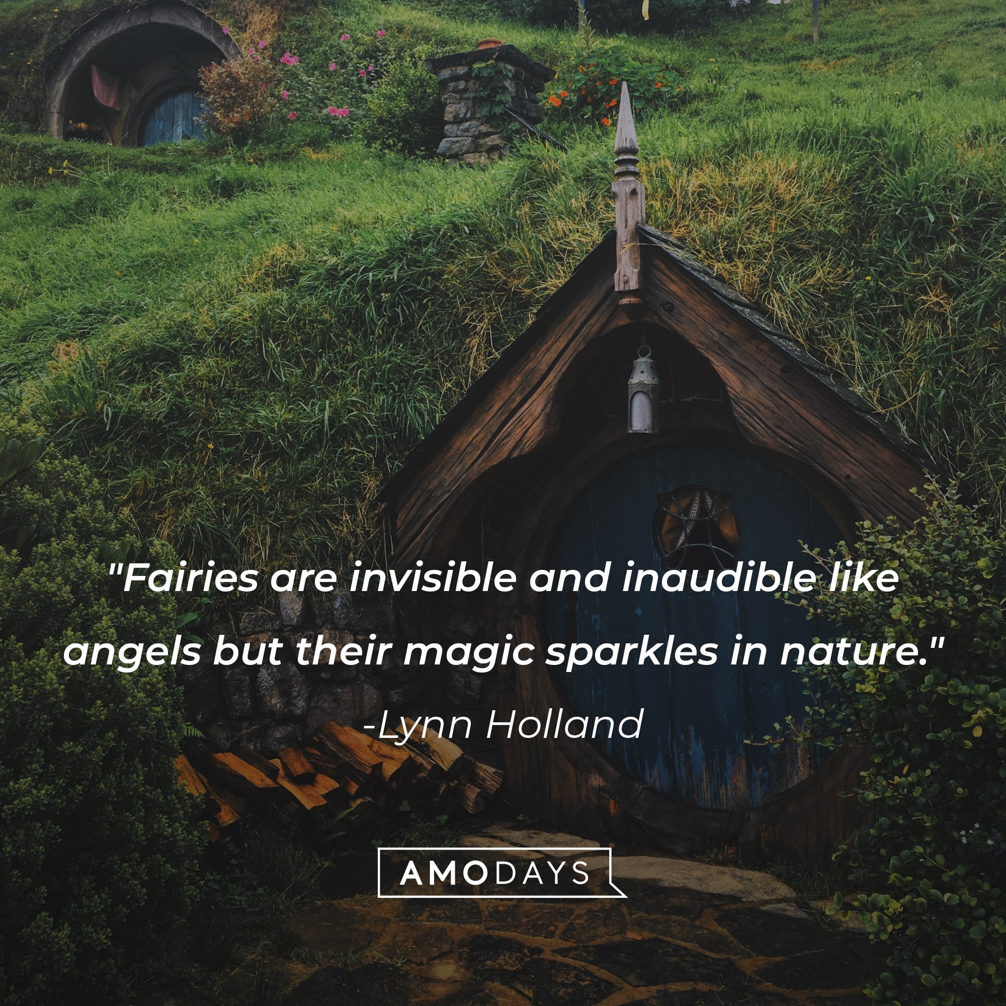 Lynn Holland's quote: "Fairies are invisible and inaudible like angels but their magic sparkles in nature." | Image: Amo Days