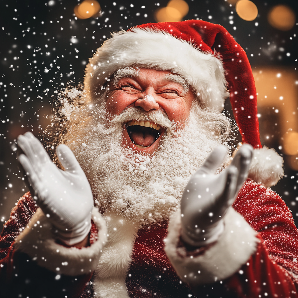 Cheerful Santa Claus laughing | Source: Midjourney