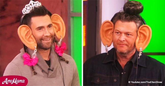 Blake Shelton calls Adam Levine ‘Daddy’ while wearing ridiculous ears in Ellen’s bizarre game 