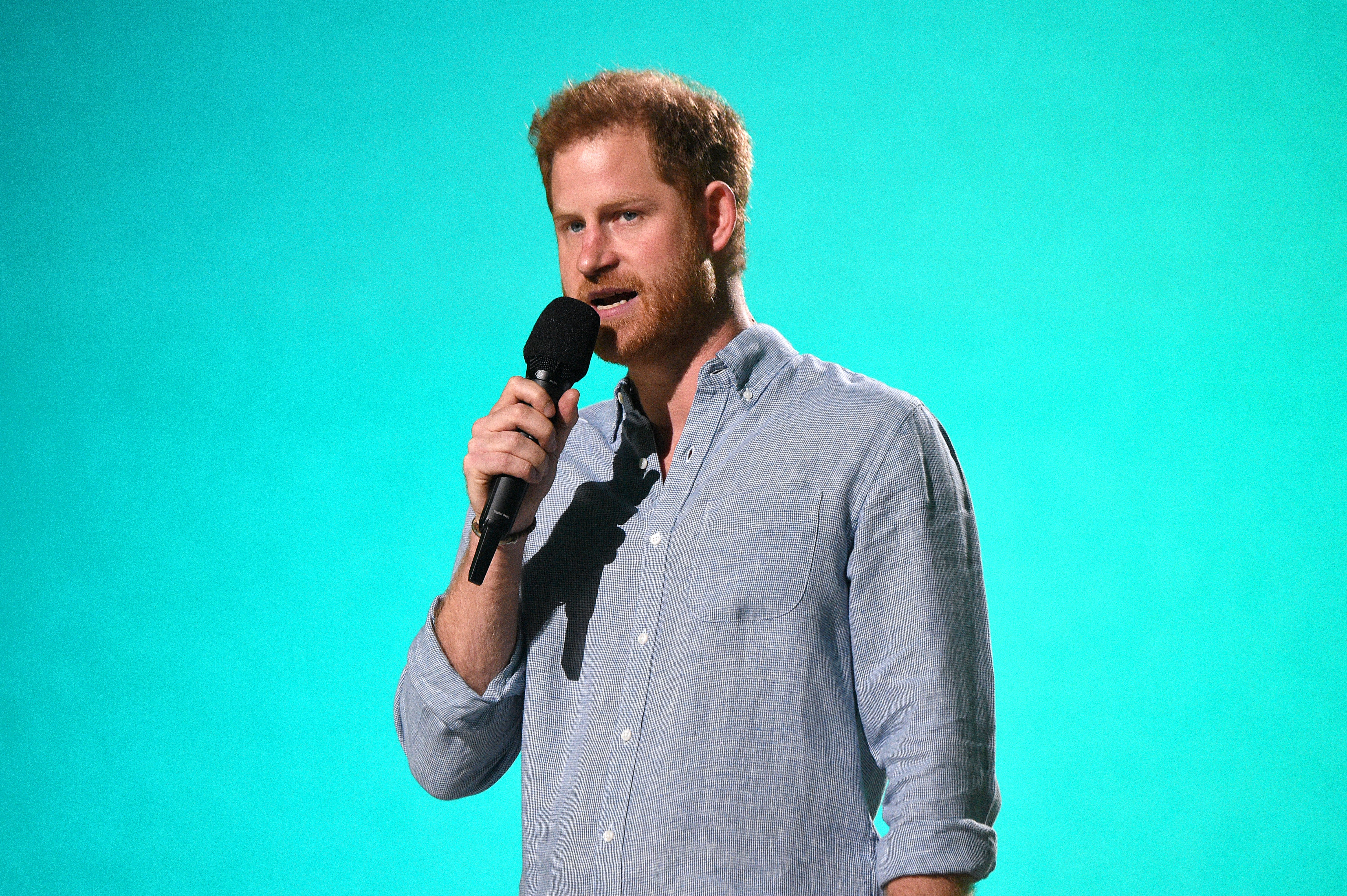 Prince Harry, The Duke of Sussex speaks onstage at SoFi Stadium in Inglewood, California, released on May 2 | Source: Getty Images