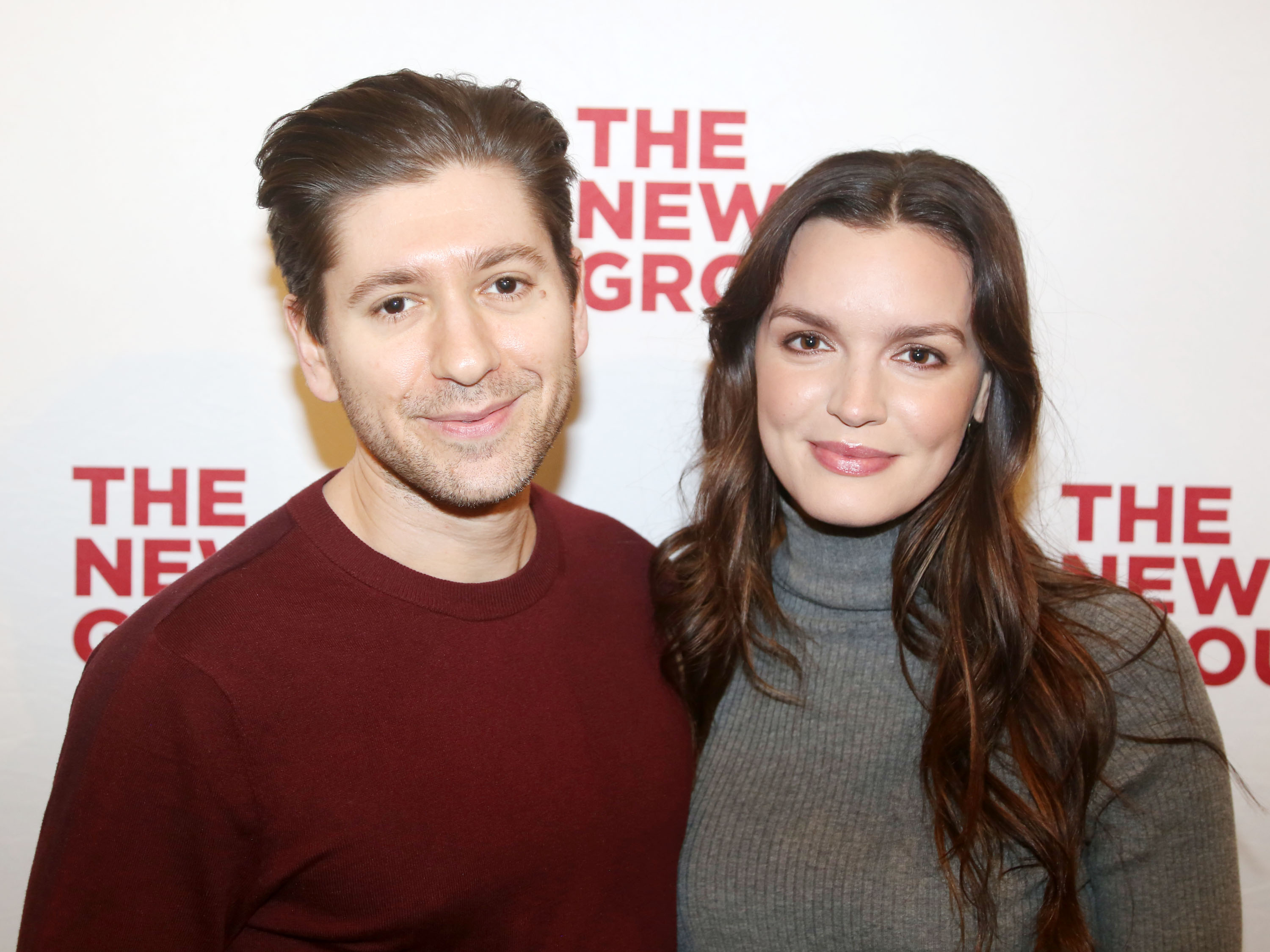 Michael Zegen and Jennifer Damiano pose at the opening night of The New Group production of the play "The Seagull/Woodstock, NY" at The Linney Theater on February 26, 2023, in New York City. | Source: Getty Images