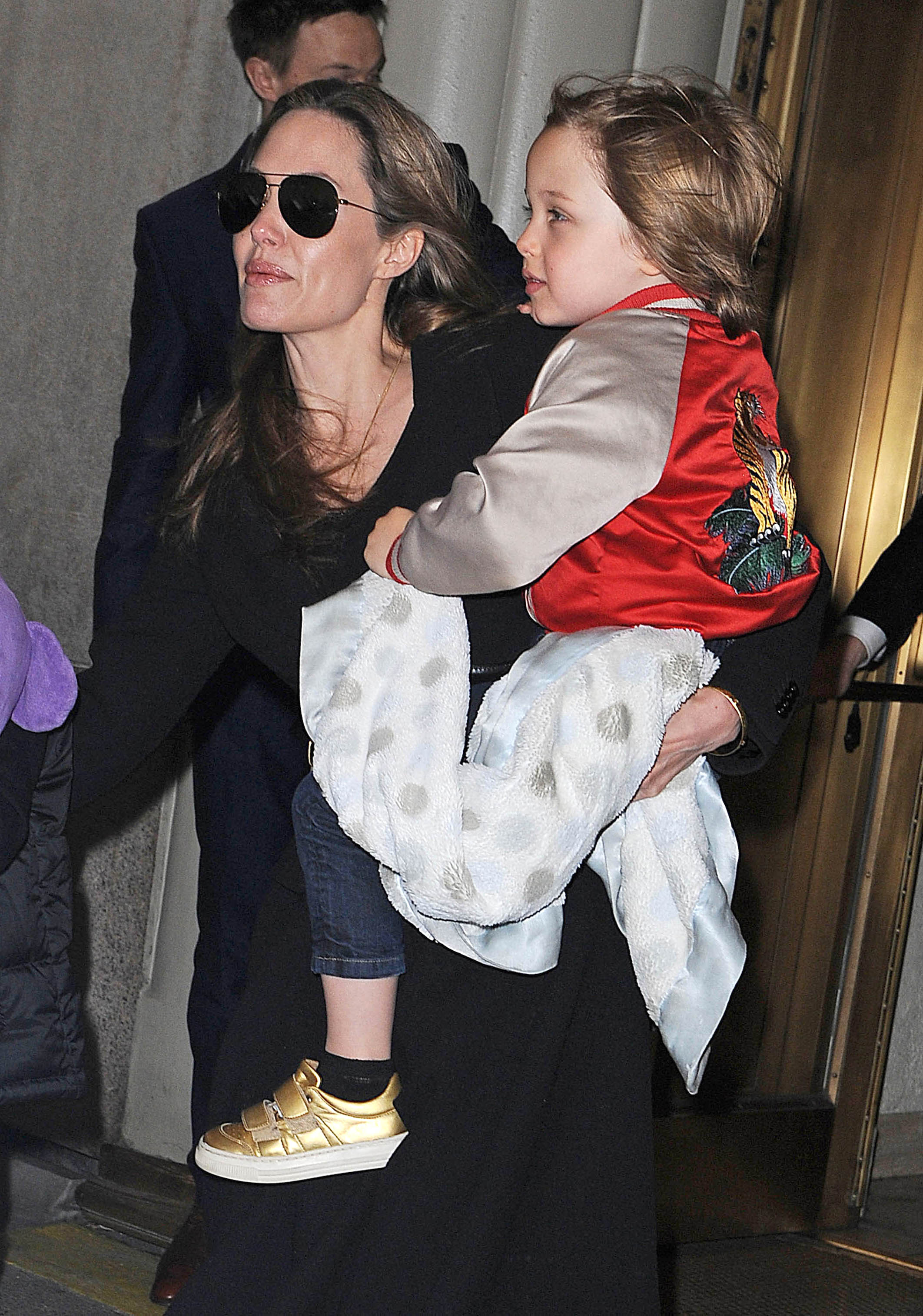 Angelina Jolie and son Knox Leon Jolie-Pitt spotted on April 5, 2013 in New York City | Source: Getty Images