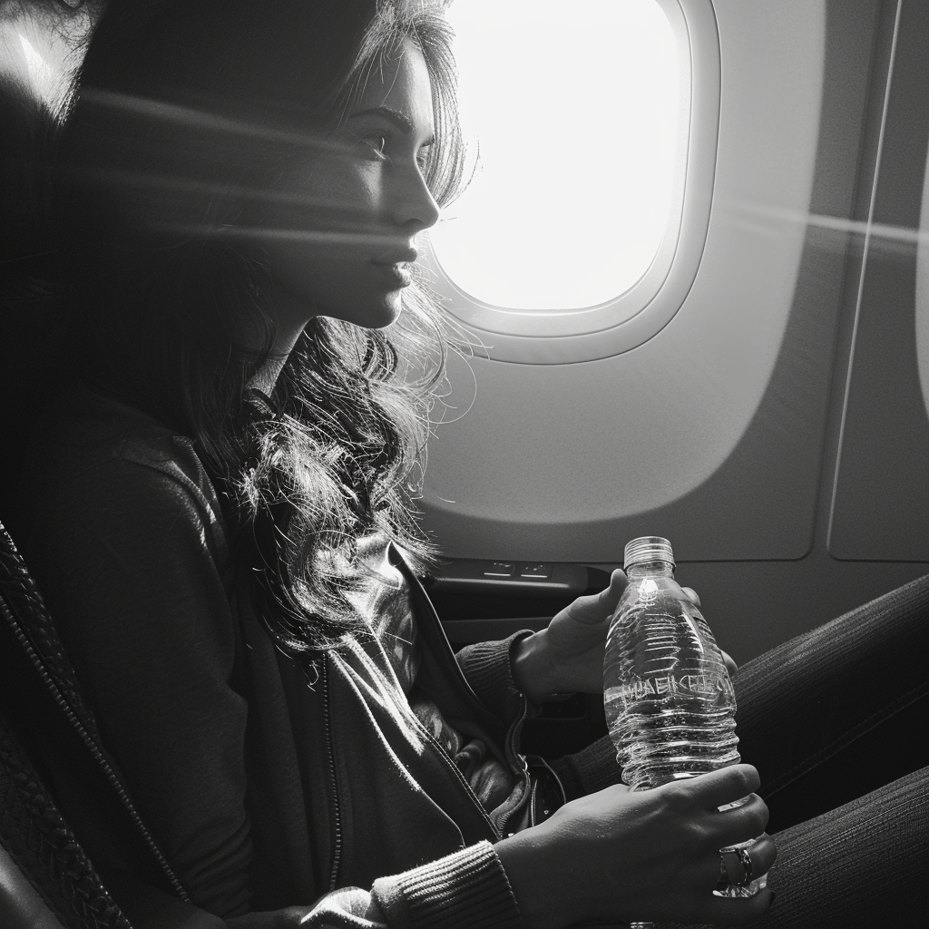 A woman holding a bottle of water | Source: Midjourney