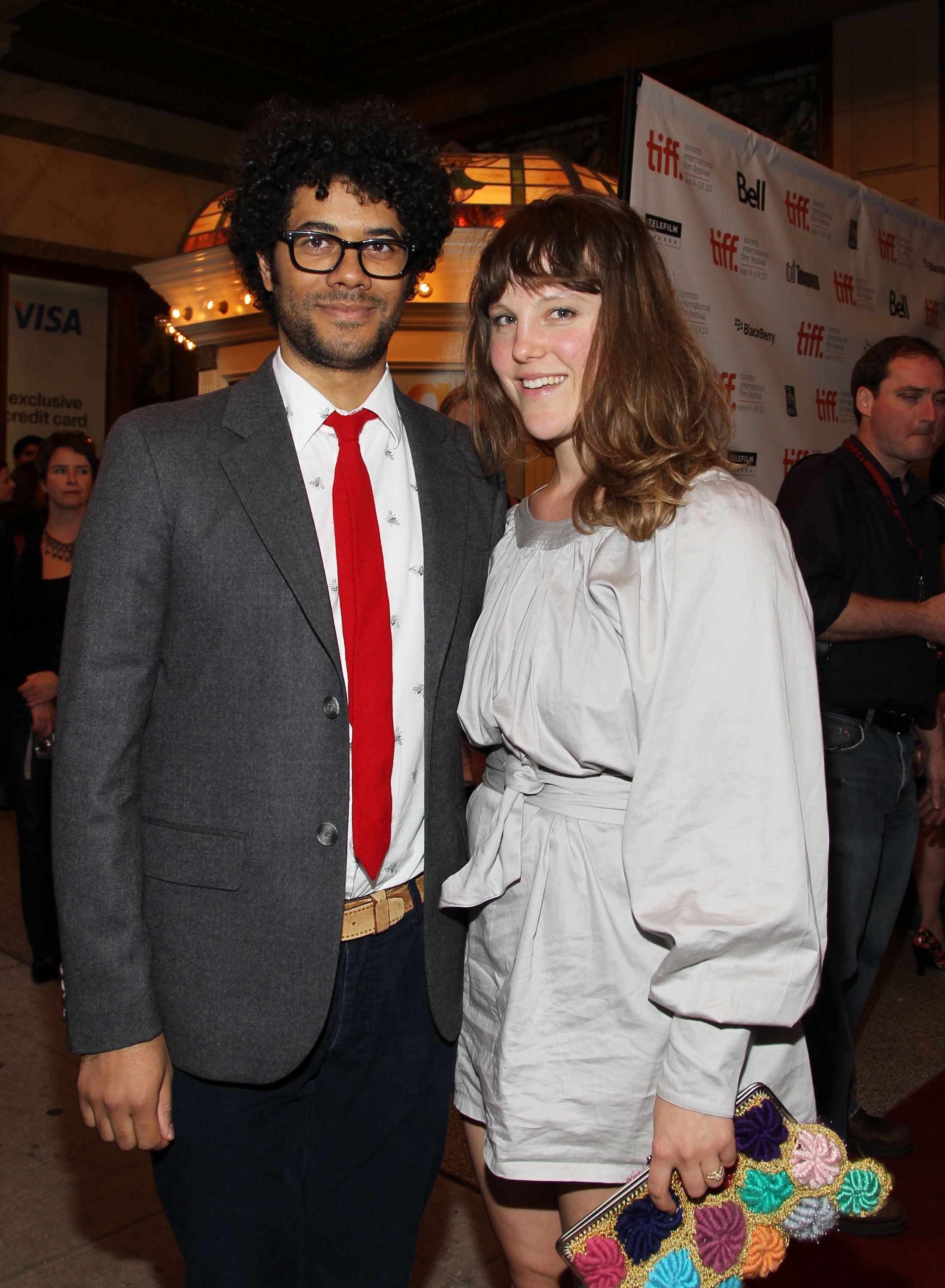Lydia Fox and Richard Ayoade at the premiere of "Submarine" on September 12, 2010, in Toronto, Canada | Source: Getty Images