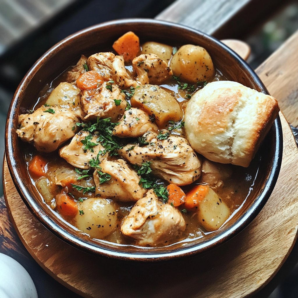 A pot of chicken stew | Source: Midjourney